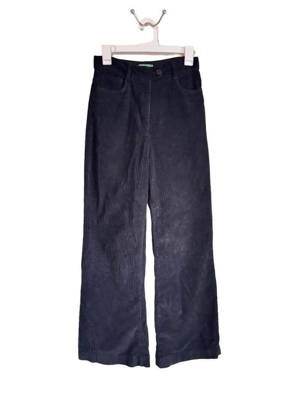 United Colors Of Benetton Corduroy Pants Size US 4 Black Wide Leg